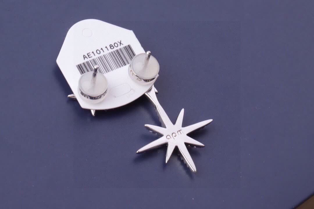 APM Monaco Classic Silver Star Earrings